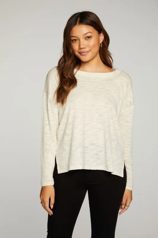 Slub Jersey Long Sleeve Slit Side Boxy Tee made by Chaser