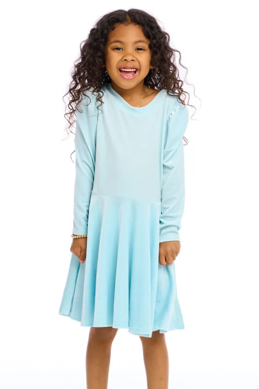 Stretch Velvet Bow Detail Puff Sleeve Dress sold by Chaser