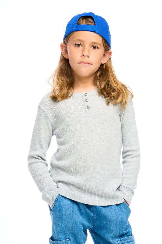 Boys Thermal Long Sleeve Henley sold by Chaser