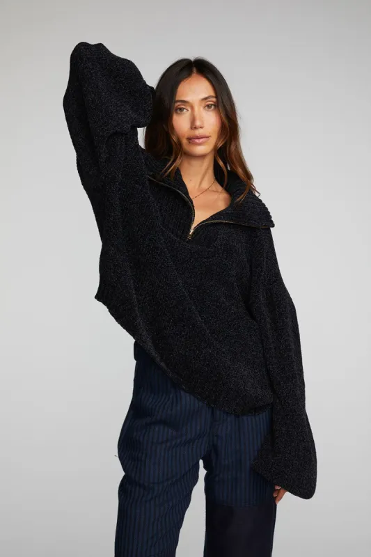 Chenille Cotton Sweater Knit Half Zip Pullover sold by Chaser
