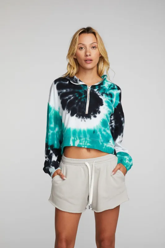 Cotton Fleece Half Zip Up Pullover with Rib sold by Chaser