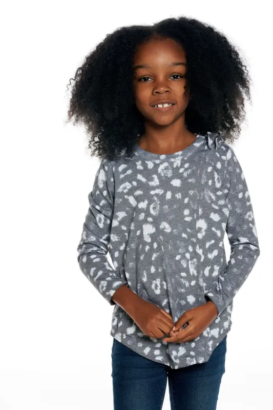 rPET Vintage Jersey Bow Shoulder Long Sleeve Shirttail Tee sold by Chaser