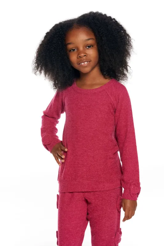 rPET Bliss Knit Bow Detail Raglan Pullover sold by Chaser