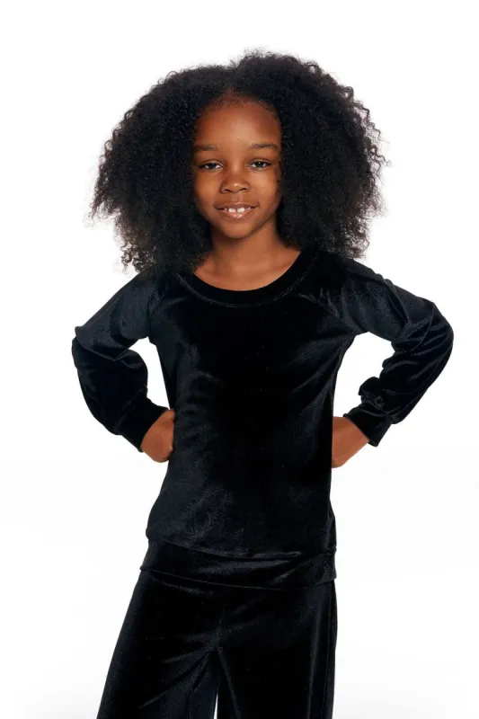 Stretch Velvet Blouson Sleeve Raglan Pullover sold by Chaser