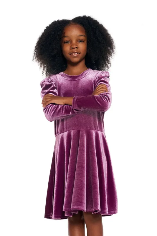 Stretch Velvet Bow Detail Puff Sleeve Dress sold by Chaser