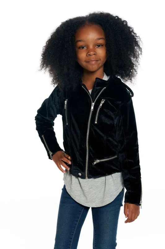 Stretch Velvet Moto Jacket sold by Chaser