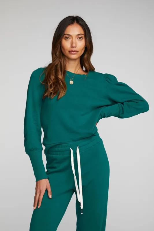 Cotton Fleece Puff Sleeve Pullover sold by Chaser