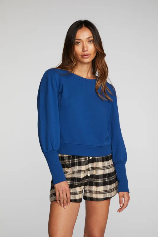 Cotton Fleece Puff Sleeve Pullover sold by Chaser