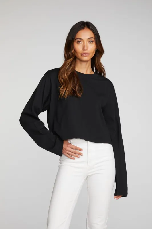 Cotton Jersey Cropped Long Sleeve Tee sold by Chaser