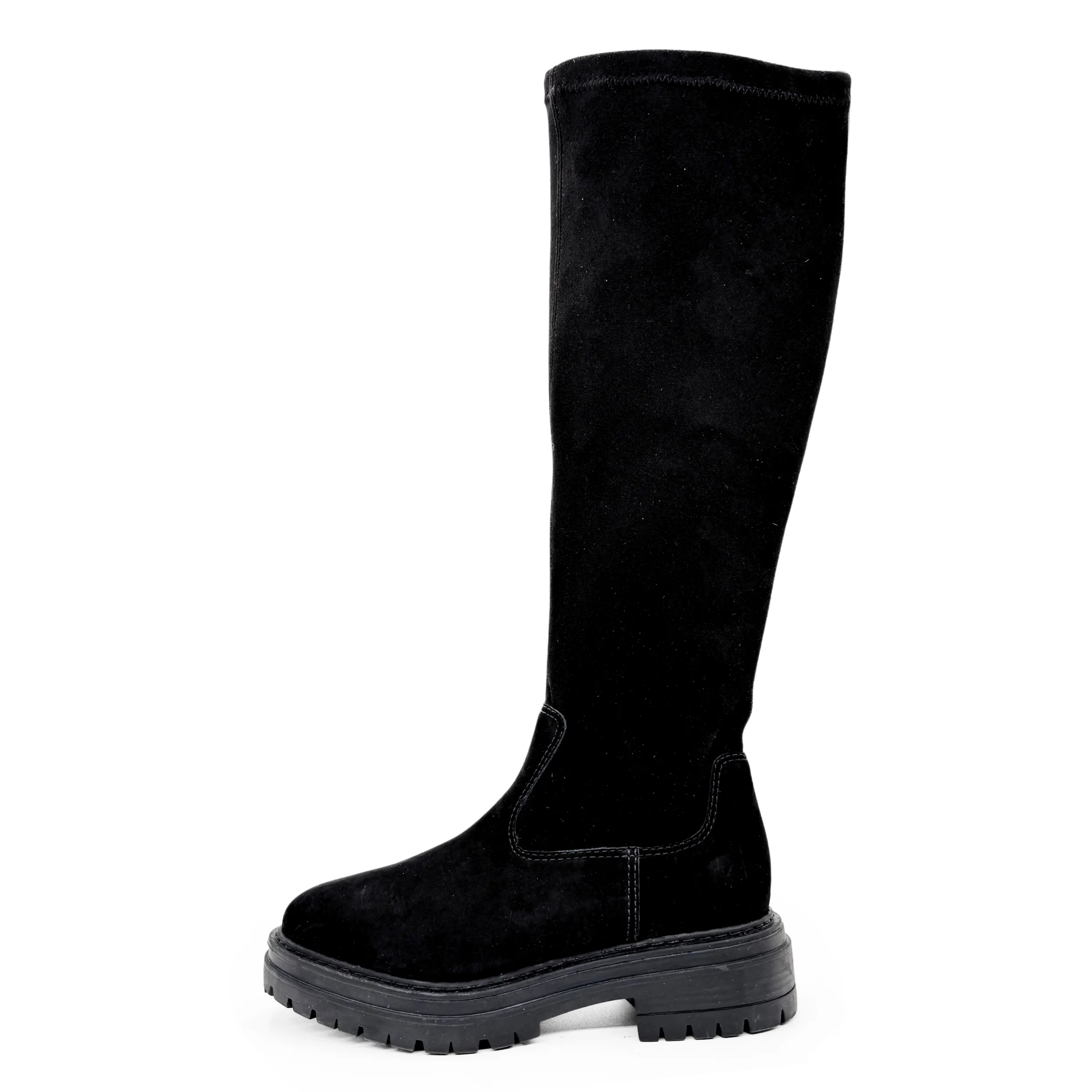 Fiona Lug-Sole Tall Nubuck Boots sold by chelsea crew
