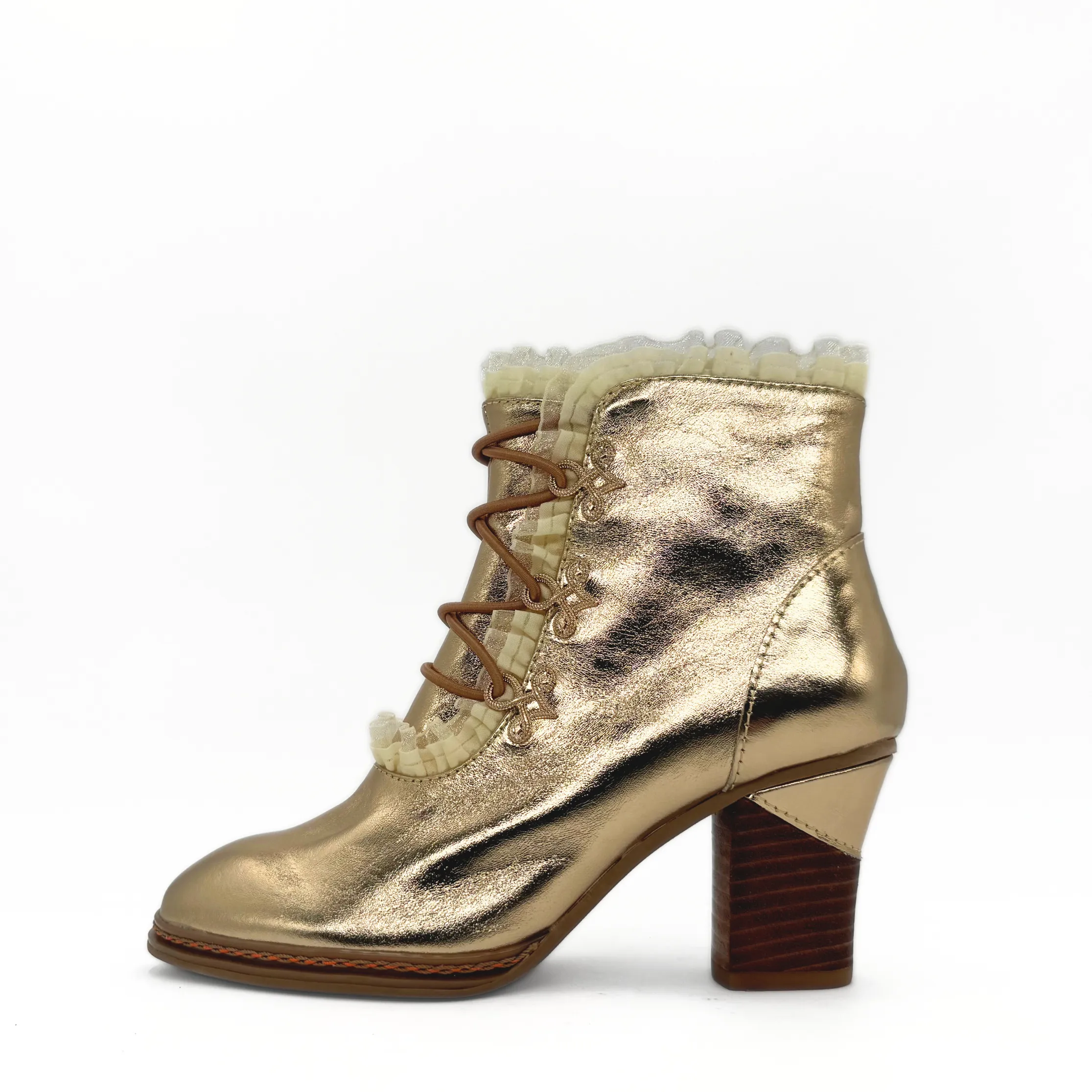 Galleria Metallic Victorian Booties sold by chelsea crew