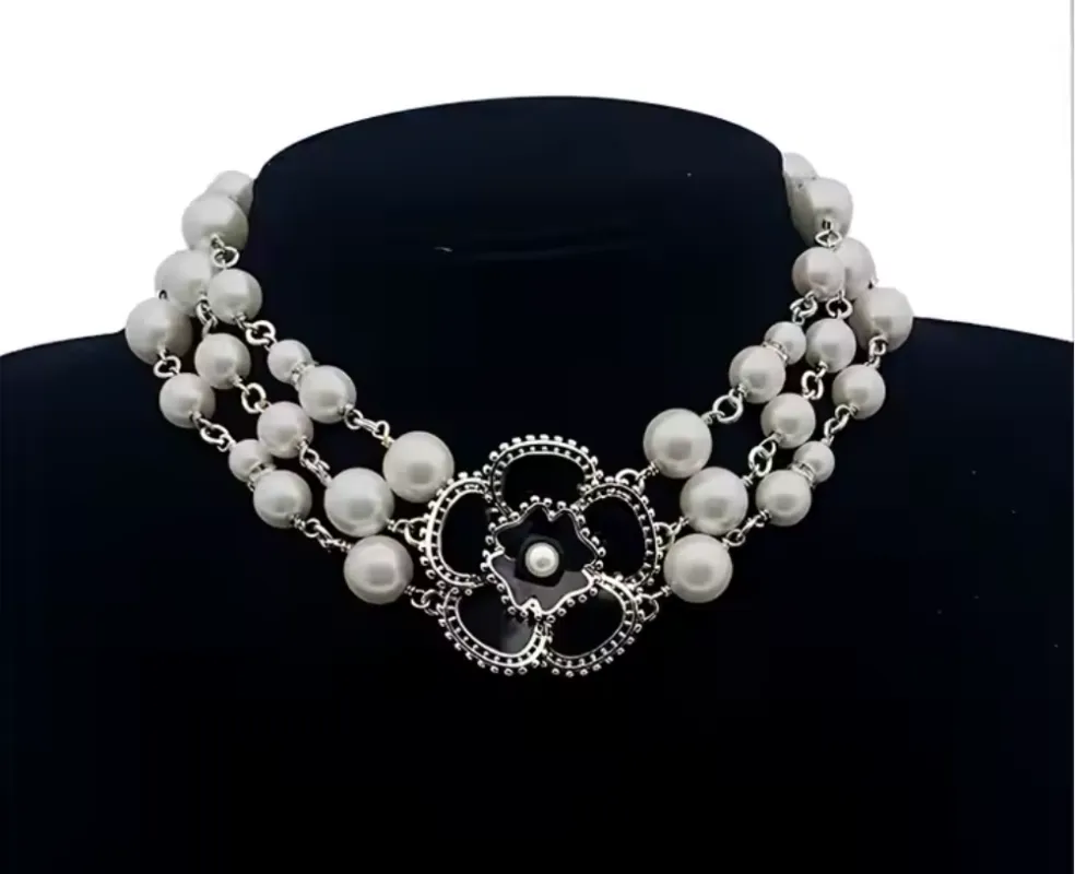 Pearl Flower Choker Necklace sold by chelsea crew