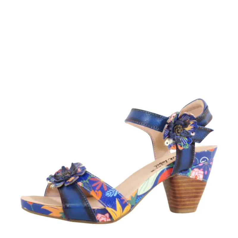Daphne Retro Floral Heels sold by chelsea crew