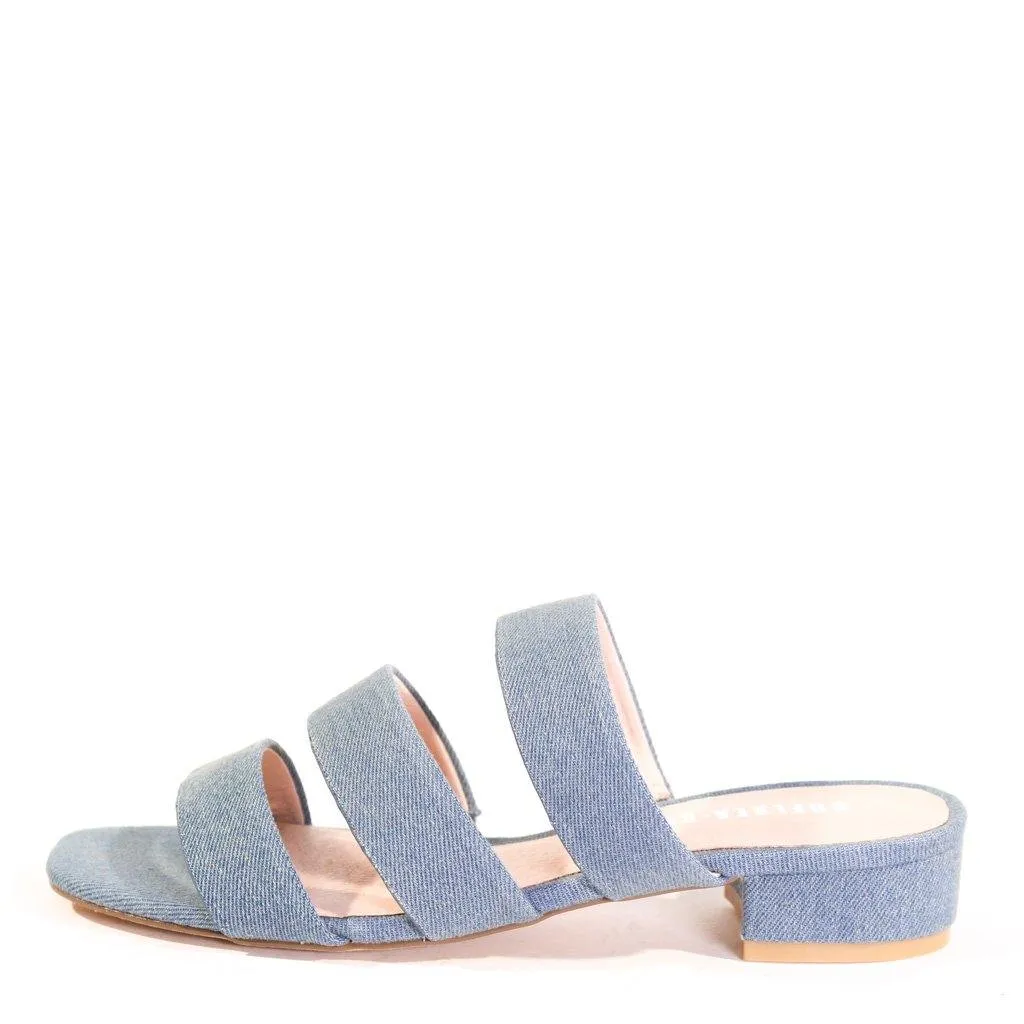 April Denim Sandal Mules sold by chelsea crew