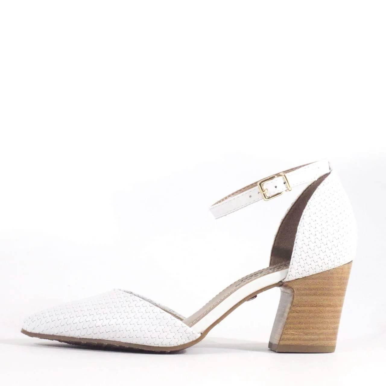 Miracle Woven Block Heeks sold by chelsea crew