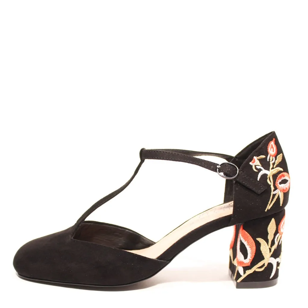 Frenchie T-Strap Embroidered Heels sold by chelsea crew product image thumbnail 5