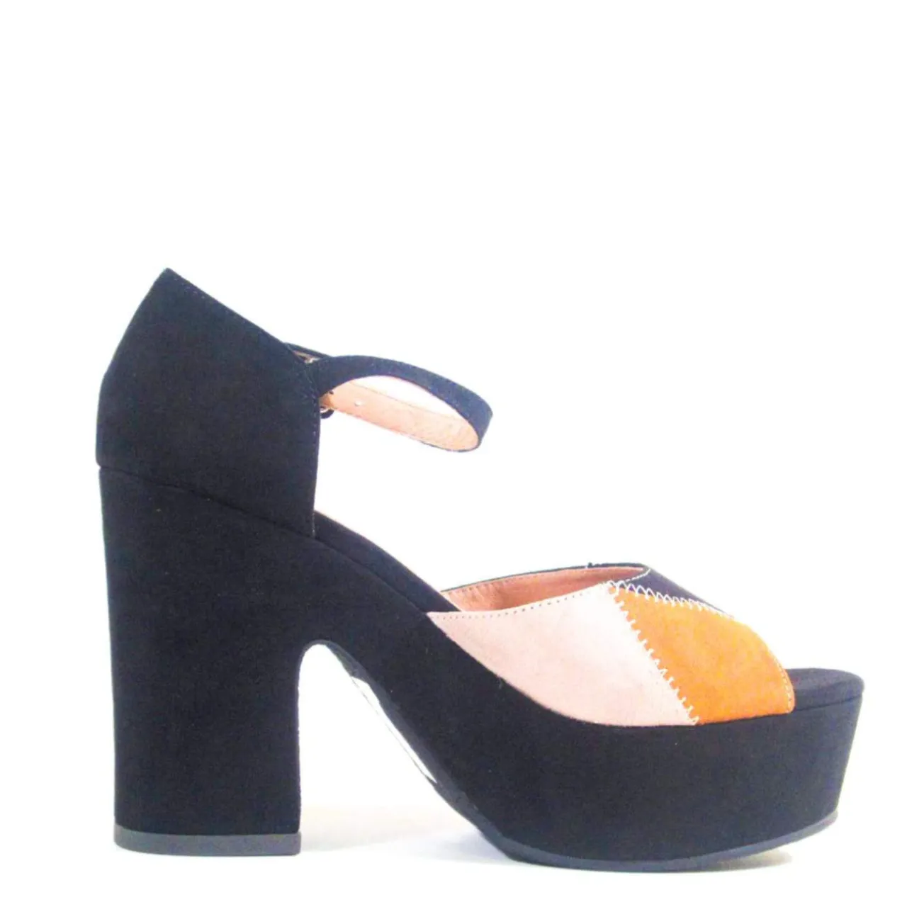 Quilted Patchwork Platform Heels sold by chelsea crew product image thumbnail 4