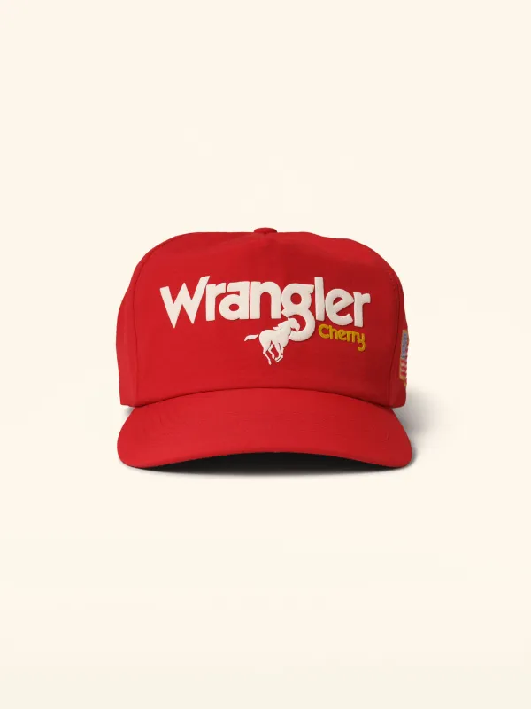 Cherry x Wrangler Nylon 5 Panel Hat (Red) sold by Cherry LA