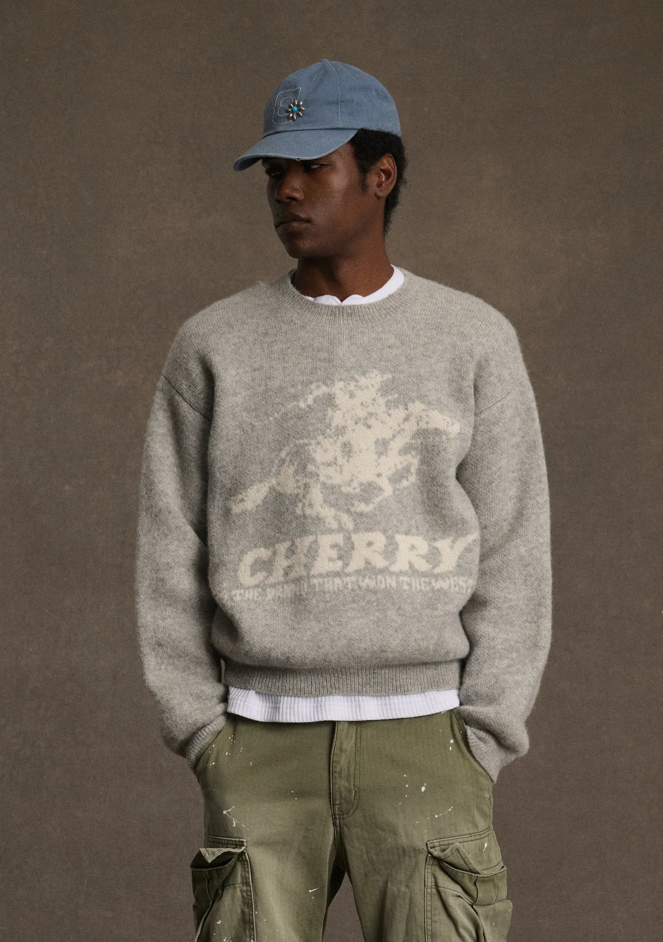 Won The West Knit Crew (Heather Grey) sold by Cherry LA product image thumbnail 2