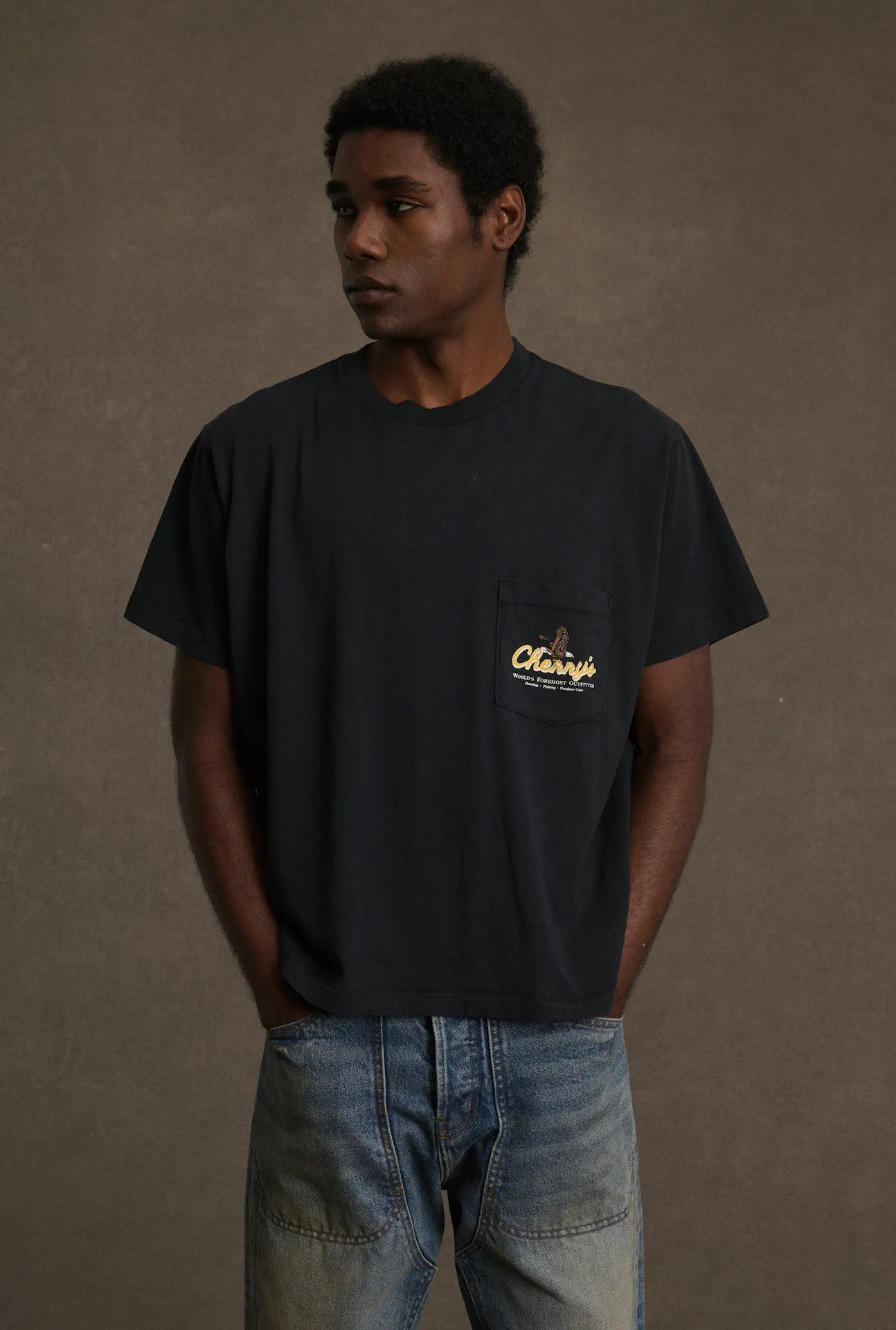 Outfitter Boxy Pocket T-Shirt (Vintage Black) sold by Cherry LA product image thumbnail 2