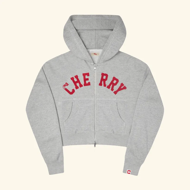 Women's Distressed Zip Hoodie (Heather Grey) made by Cherry LA