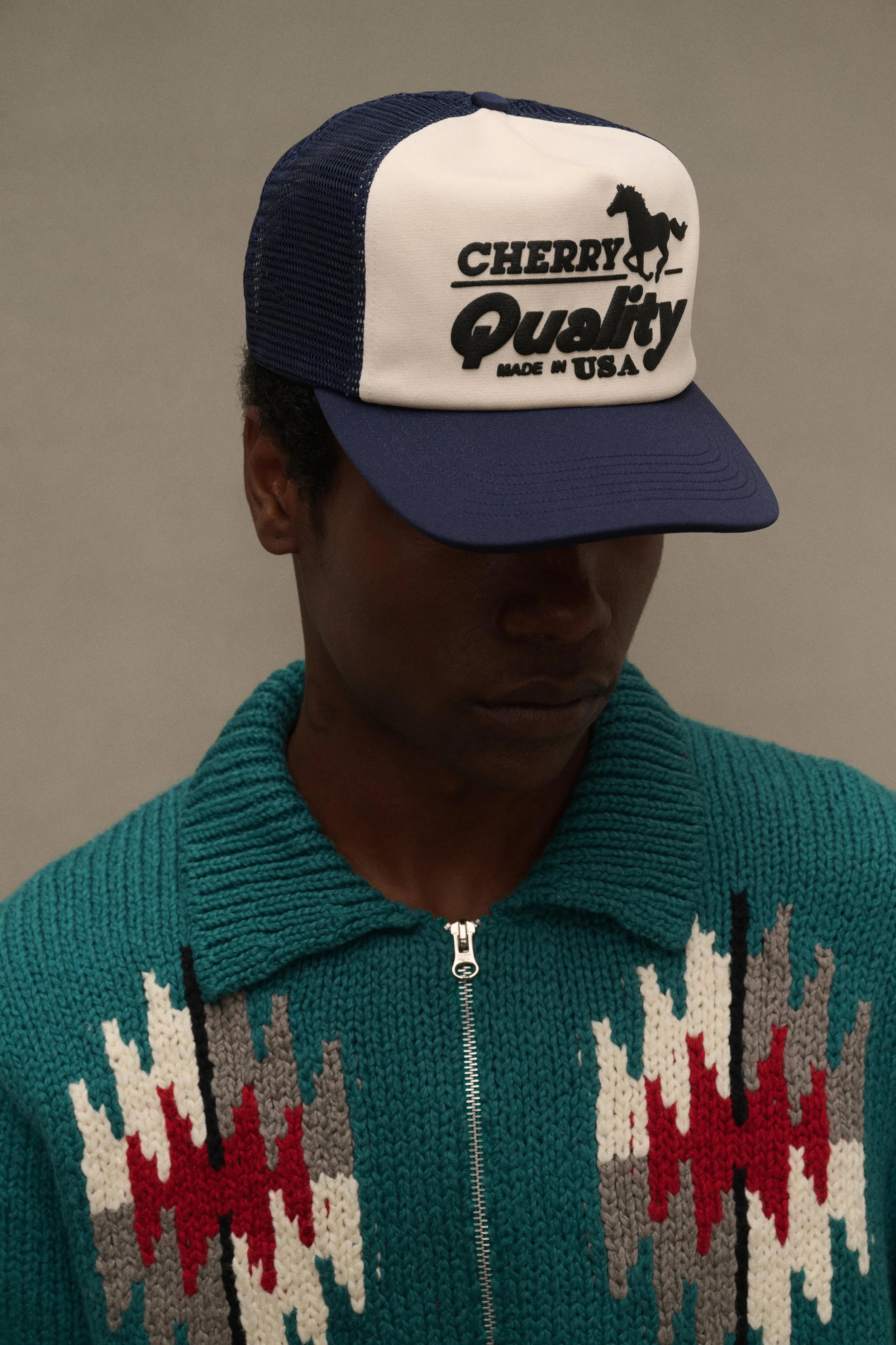 Quality Trucker Hat (Navy) sold by Cherry LA product image thumbnail 2
