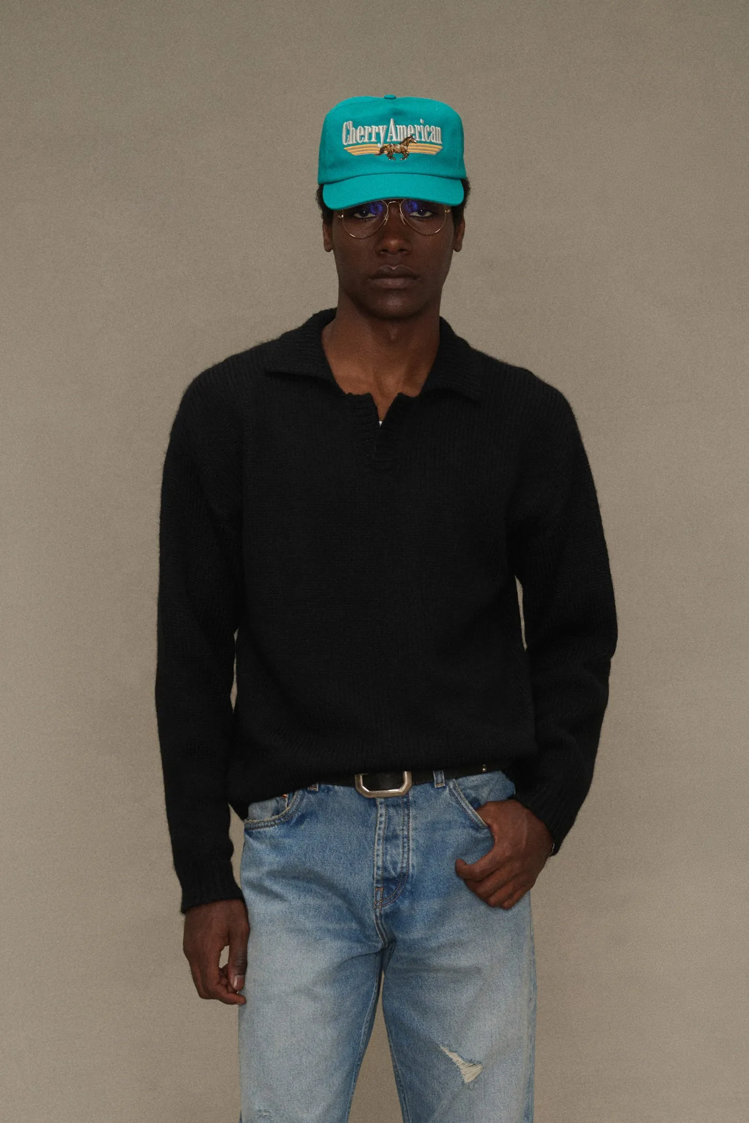 Alpaca Knit Henley (Black) sold by Cherry LA product image thumbnail 3
