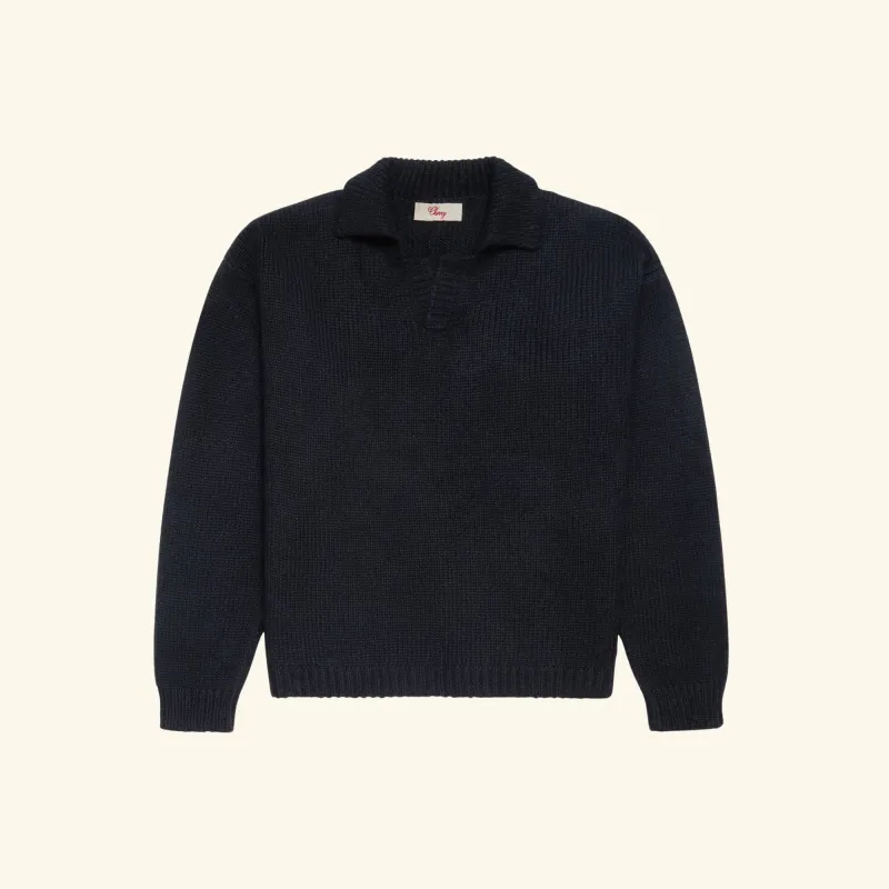 Alpaca Knit Henley (Black) sold by Cherry LA