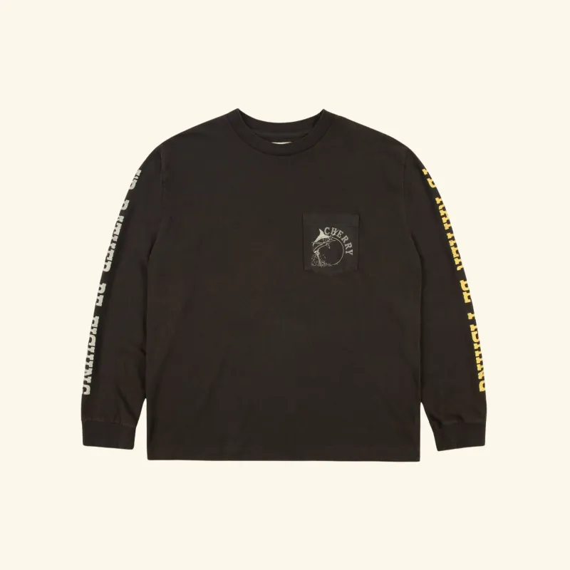 Marlin Fishing Long Sleeve T-Shirt (Vintage Black) made by Cherry LA