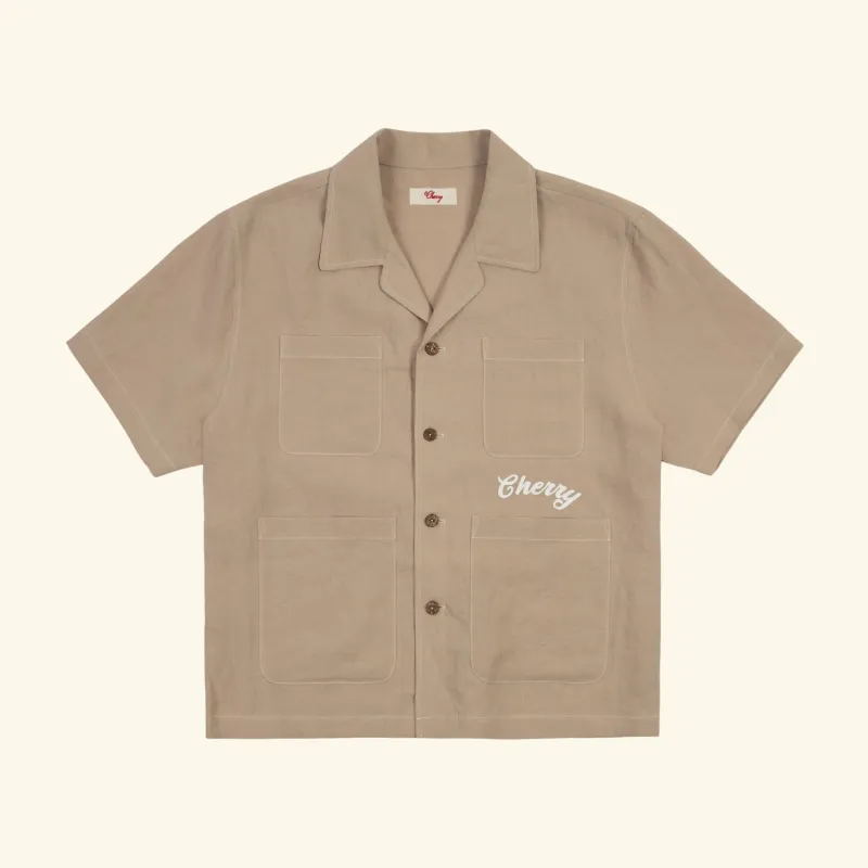 Linen Vacation Shirt (Beige) sold by Cherry LA