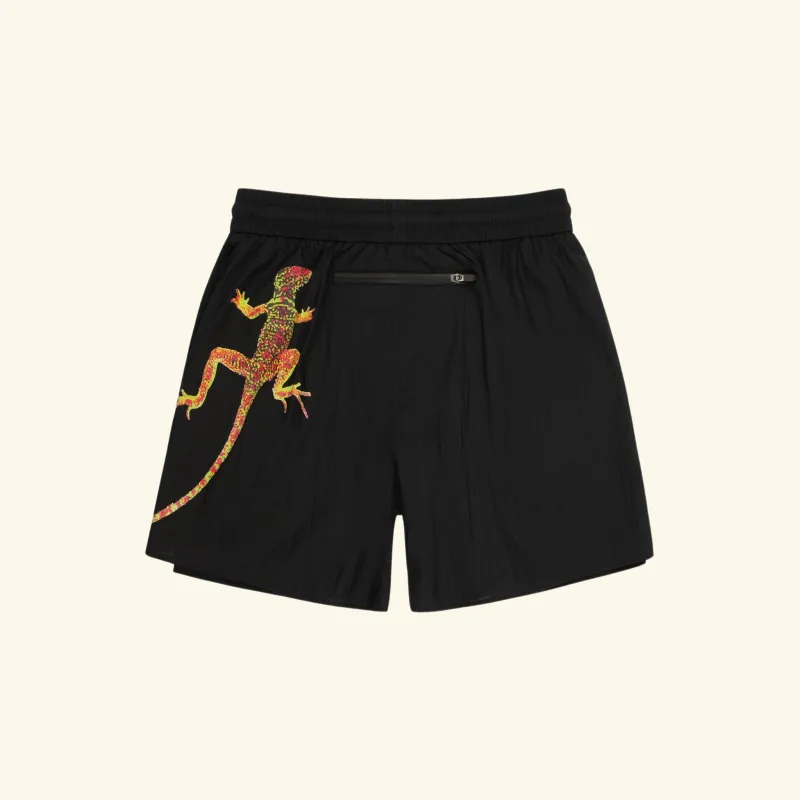 Desert Gecko Nylon Running Short (Black) made by Cherry LA