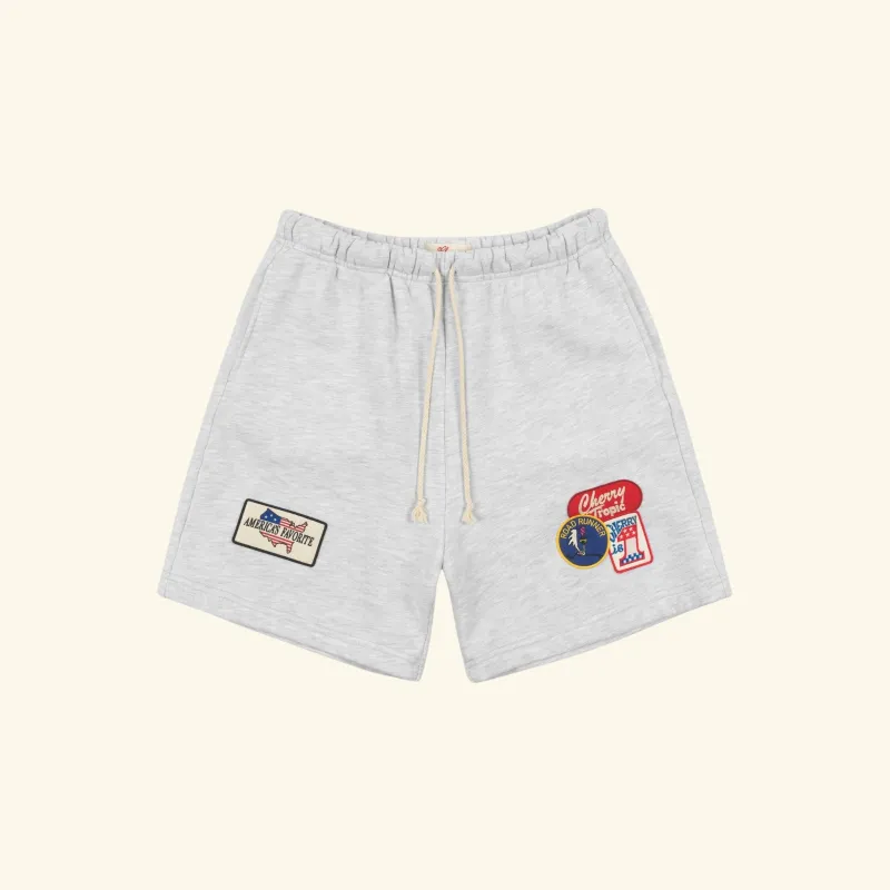 Patchwork Sweatshorts (White Heather) sold by Cherry LA