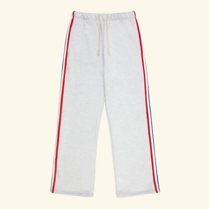Striped Applique Parachute Sweatpants (Heather Grey) sold by Cherry LA