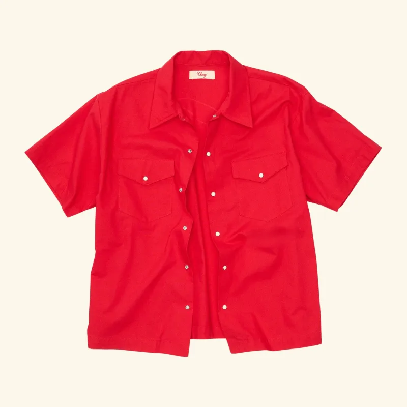 Western Twill Mechanic Shirt (Sun Faded Red) sold by Cherry LA