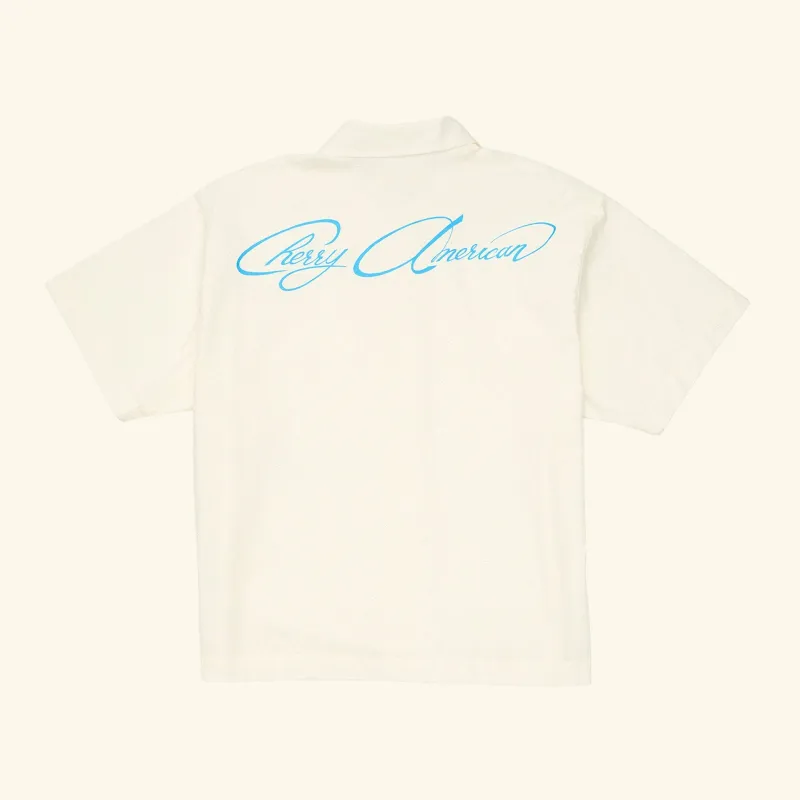 Western Twill Mechanic Shirt (White) made by Cherry LA