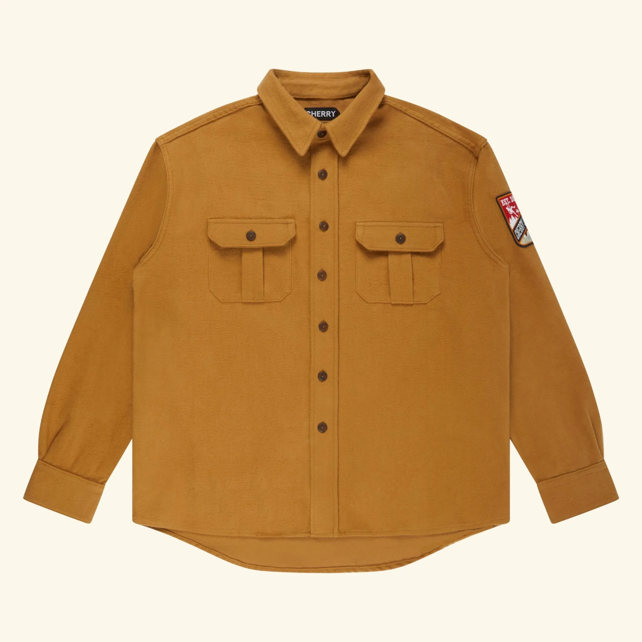 Canton Flannel Shirt (Tan) sold by Cherry LA
