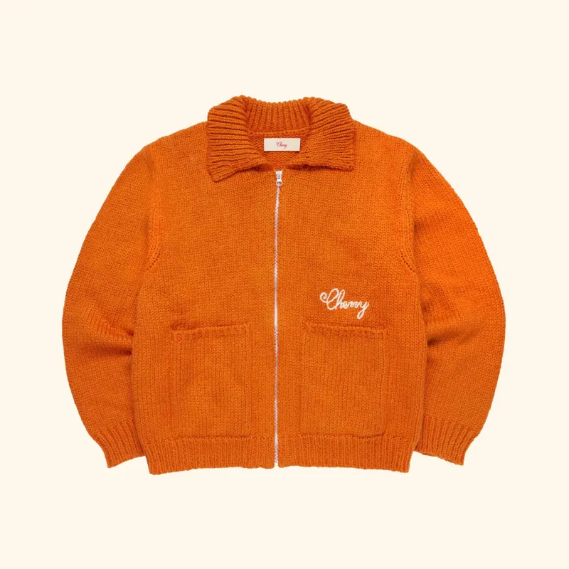 1 Star Cotton Knit Zip Jacket (Orange) made by Cherry LA