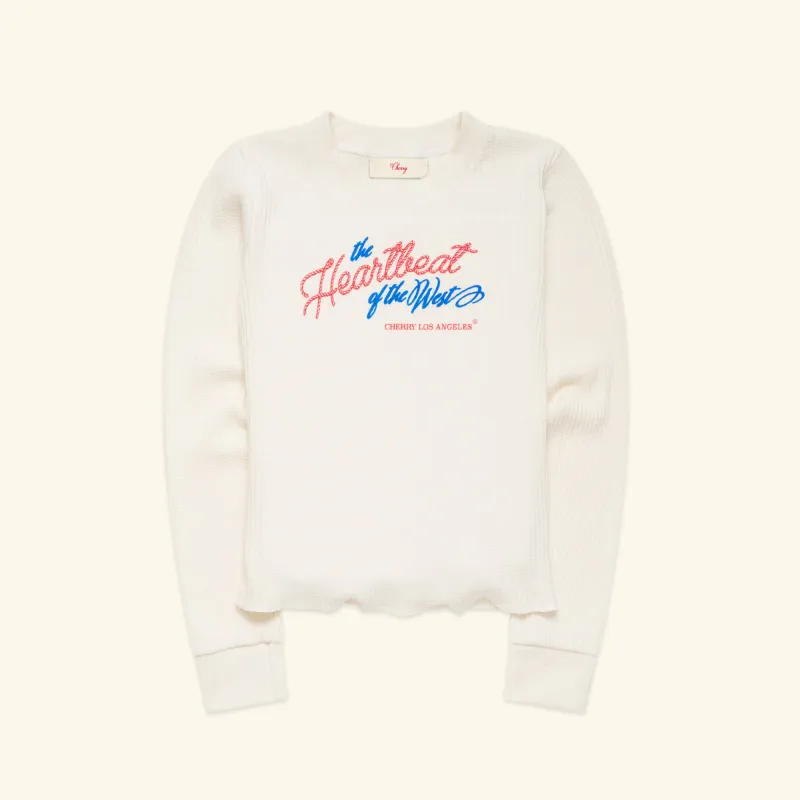 Women's Heartbeat Thermal Longsleeve (Natural) sold by Cherry LA