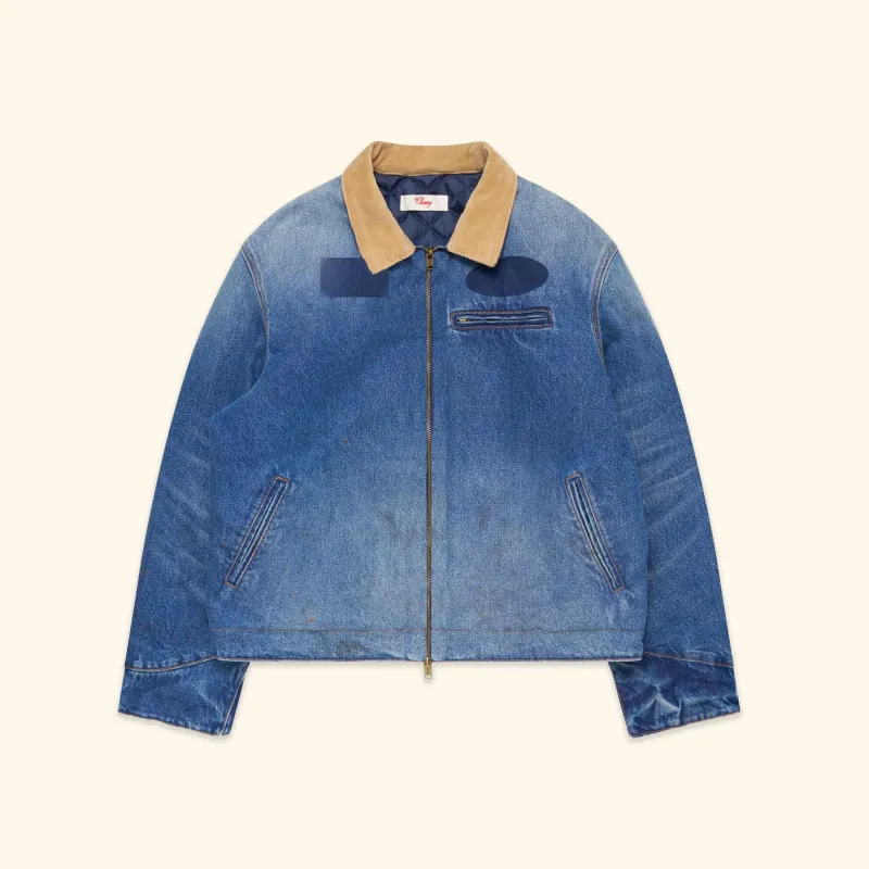 Sun Faded Work Jacket (Denim) made by Cherry LA
