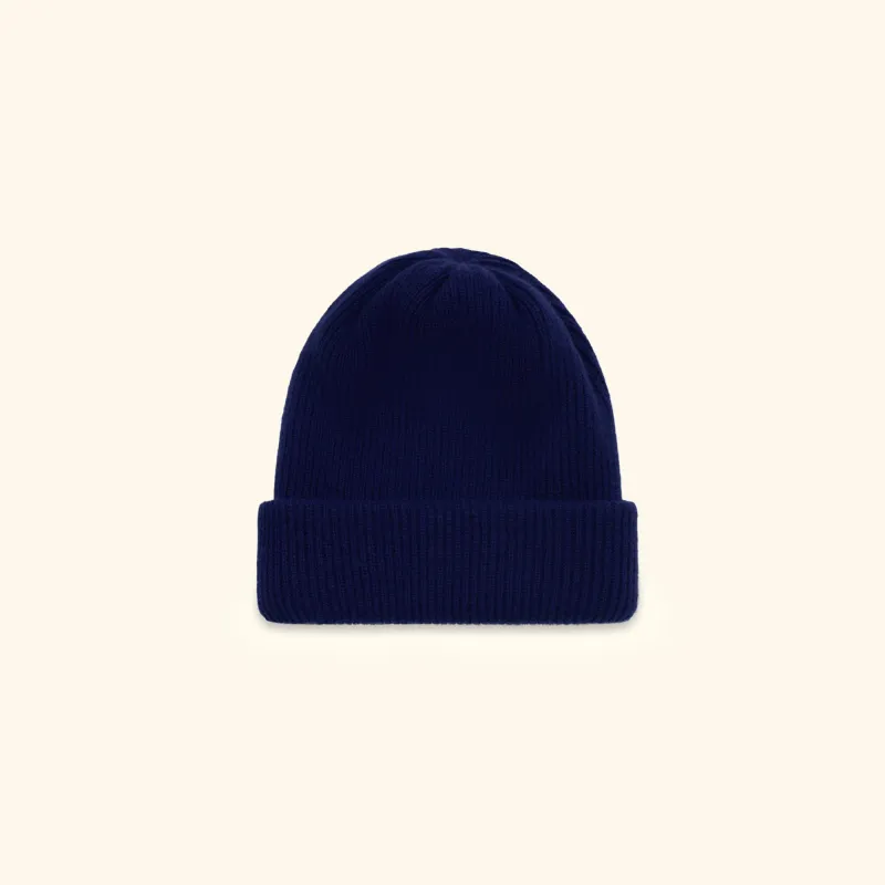 Cashmere Beanie (Navy) made by Cherry LA