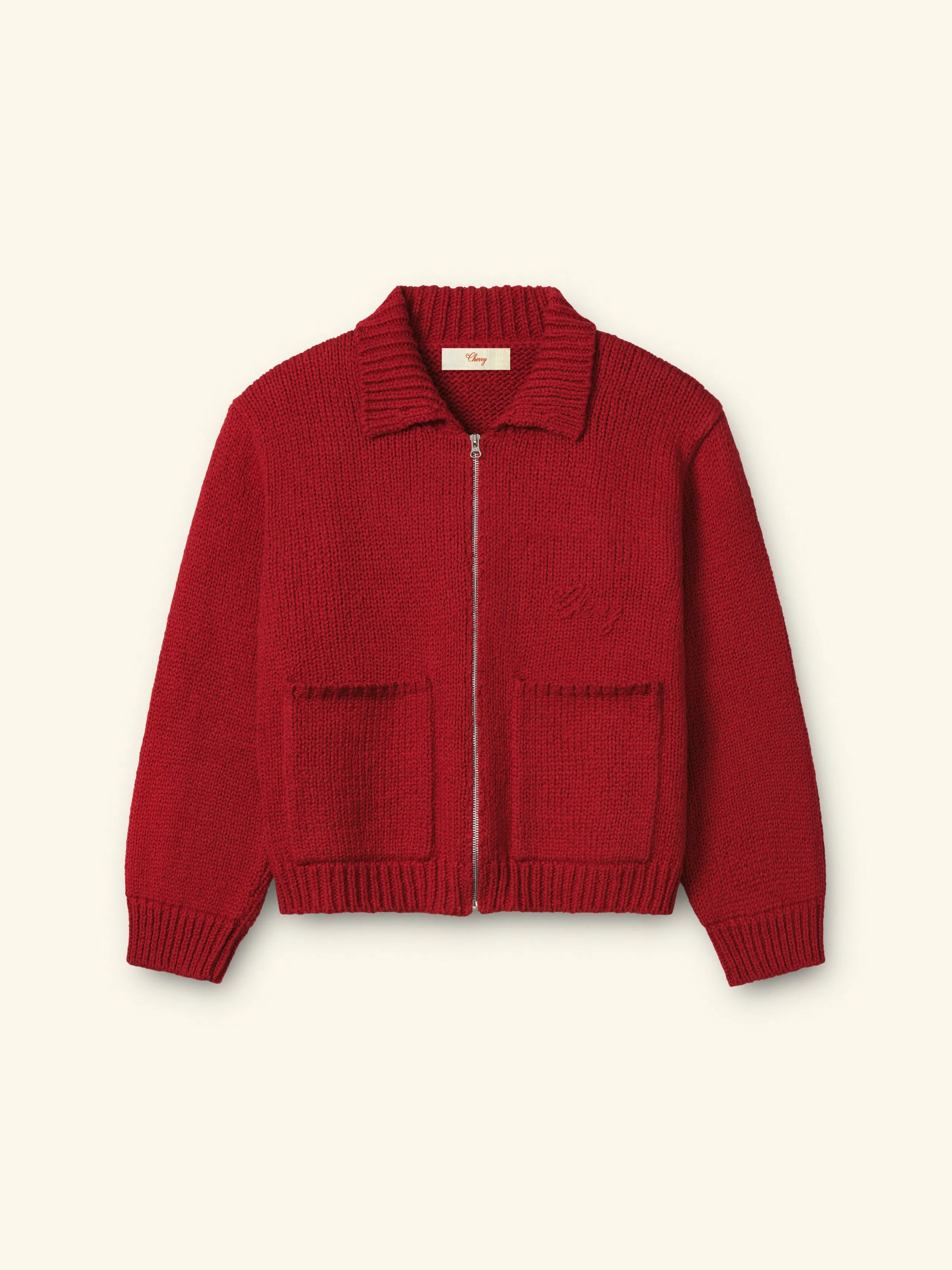 5 Star Cotton Knit Zip Jacket (Cherry Red) sold by Cherry LA