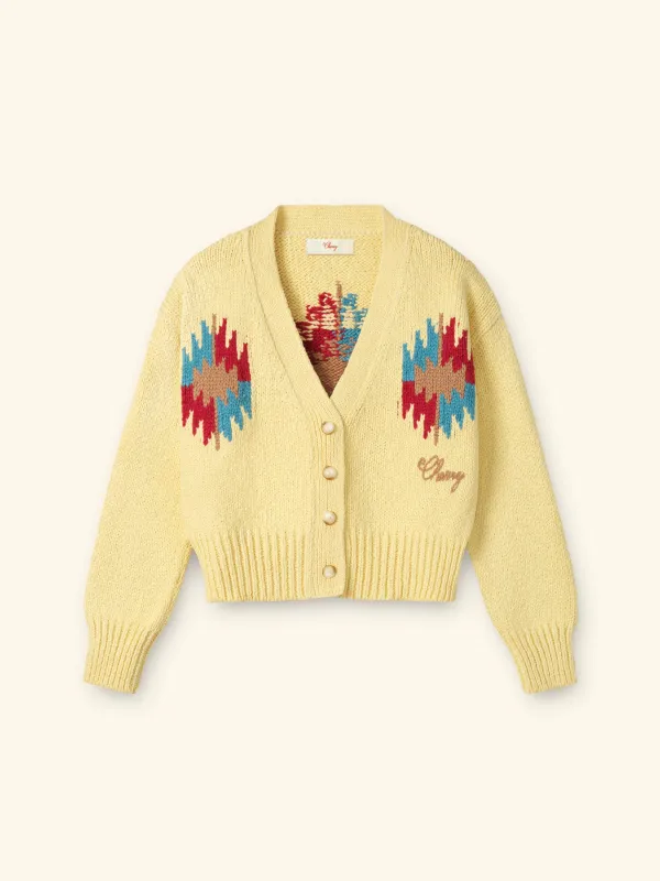 Women's Frontier Cropped Cardigan (Butter Yellow) made by Cherry LA