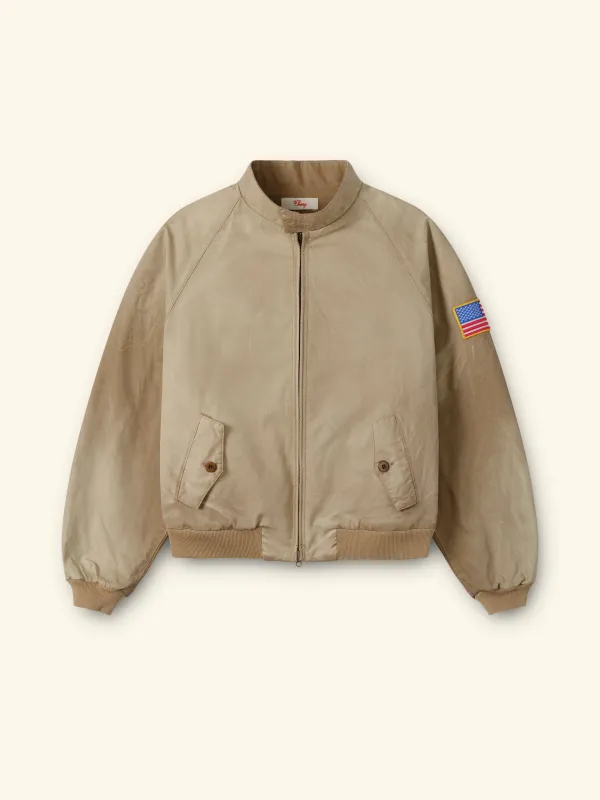 Sun Faded Championship Jacket (Tan) made by Cherry LA
