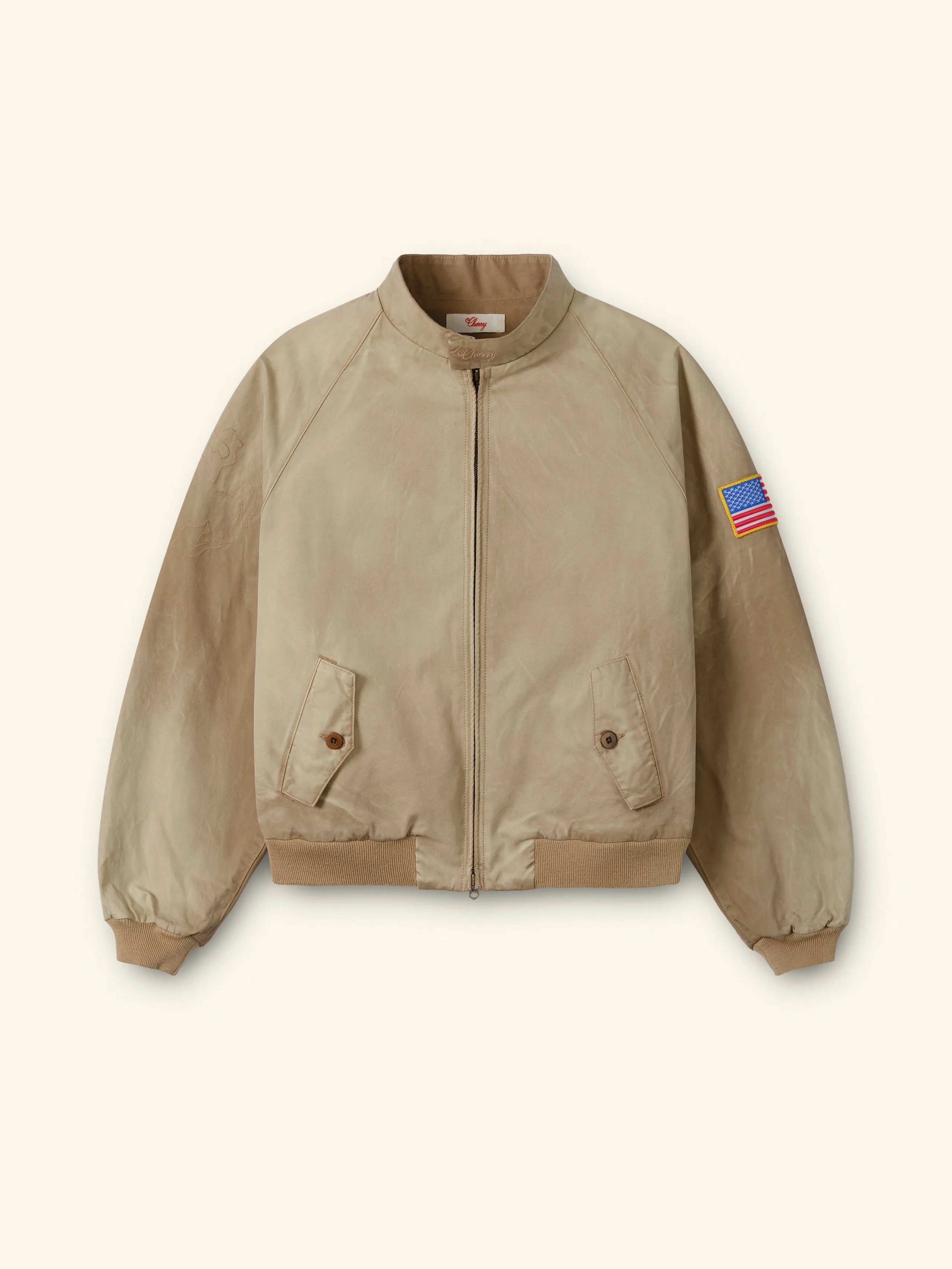 Sun Faded Championship Jacket (Tan) sold by Cherry LA