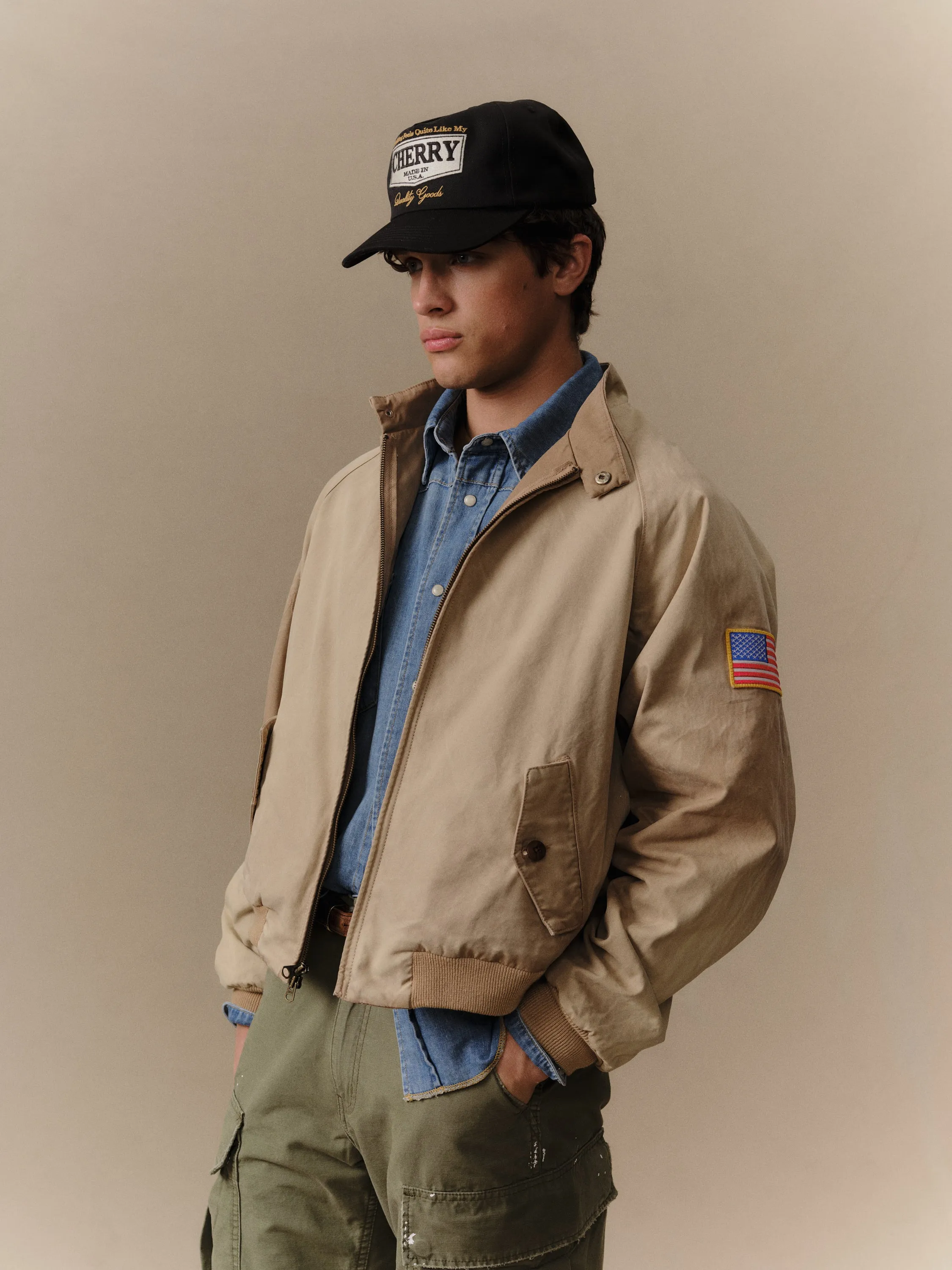 Sun Faded Championship Jacket (Tan) sold by Cherry LA product image thumbnail 2