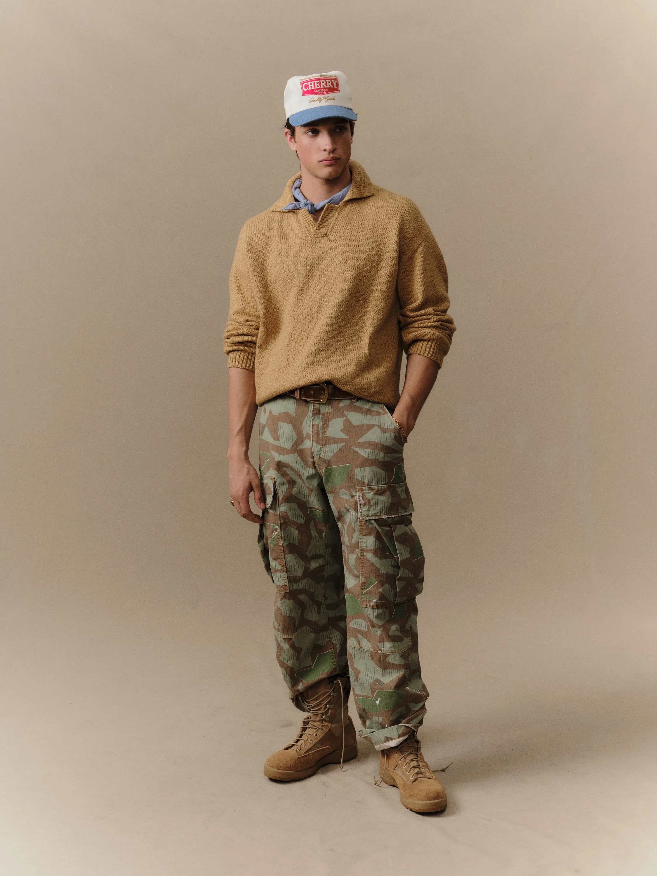 5 Star Henley Knit Crew (Desert Tan) sold by Cherry LA product image thumbnail 2
