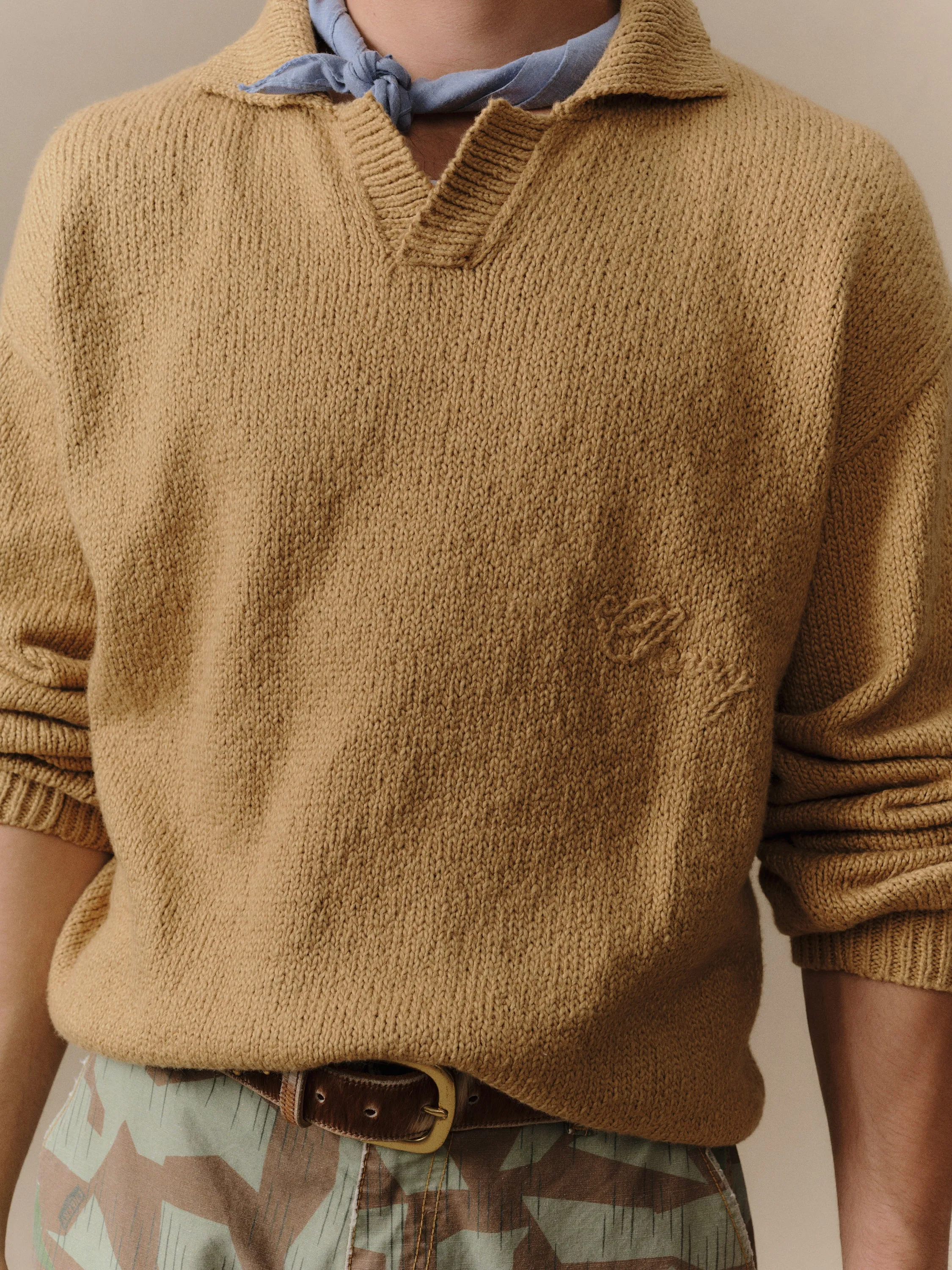 5 Star Henley Knit Crew (Desert Tan) sold by Cherry LA product image thumbnail 3