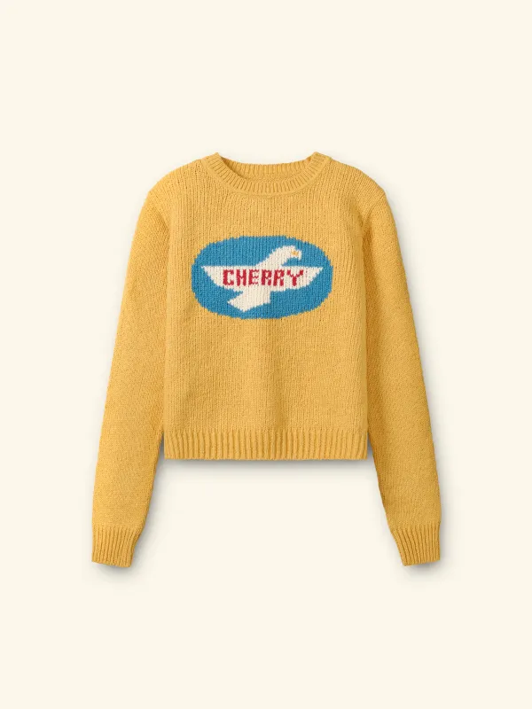 Women's Knit Wings Crew (Sun Yellow) made by Cherry LA