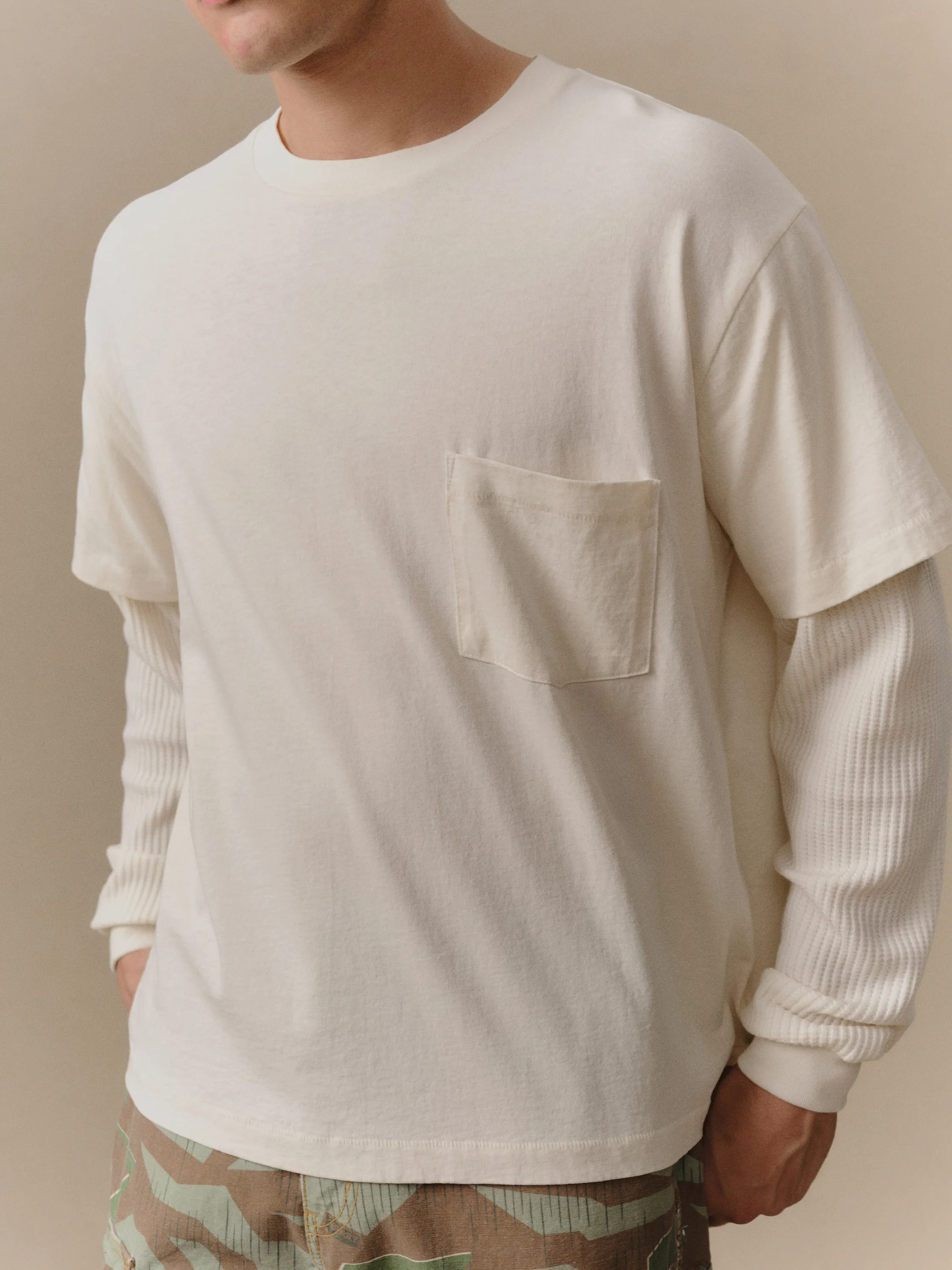 Santa Fe Layered Thermal T-Shirt (Cream) sold by Cherry LA product image thumbnail 5