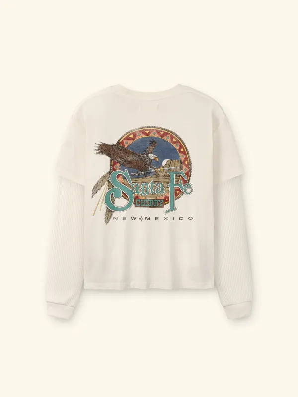 Santa Fe Layered Thermal T-Shirt (Cream) made by Cherry LA